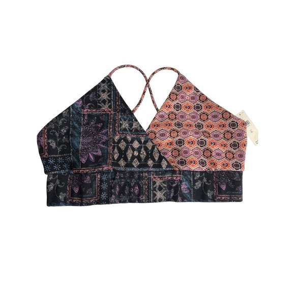 Anthropologie Other - Anthropologie Sports Bra Sz Extra Large Women Black Print Yoga Running Bohemian